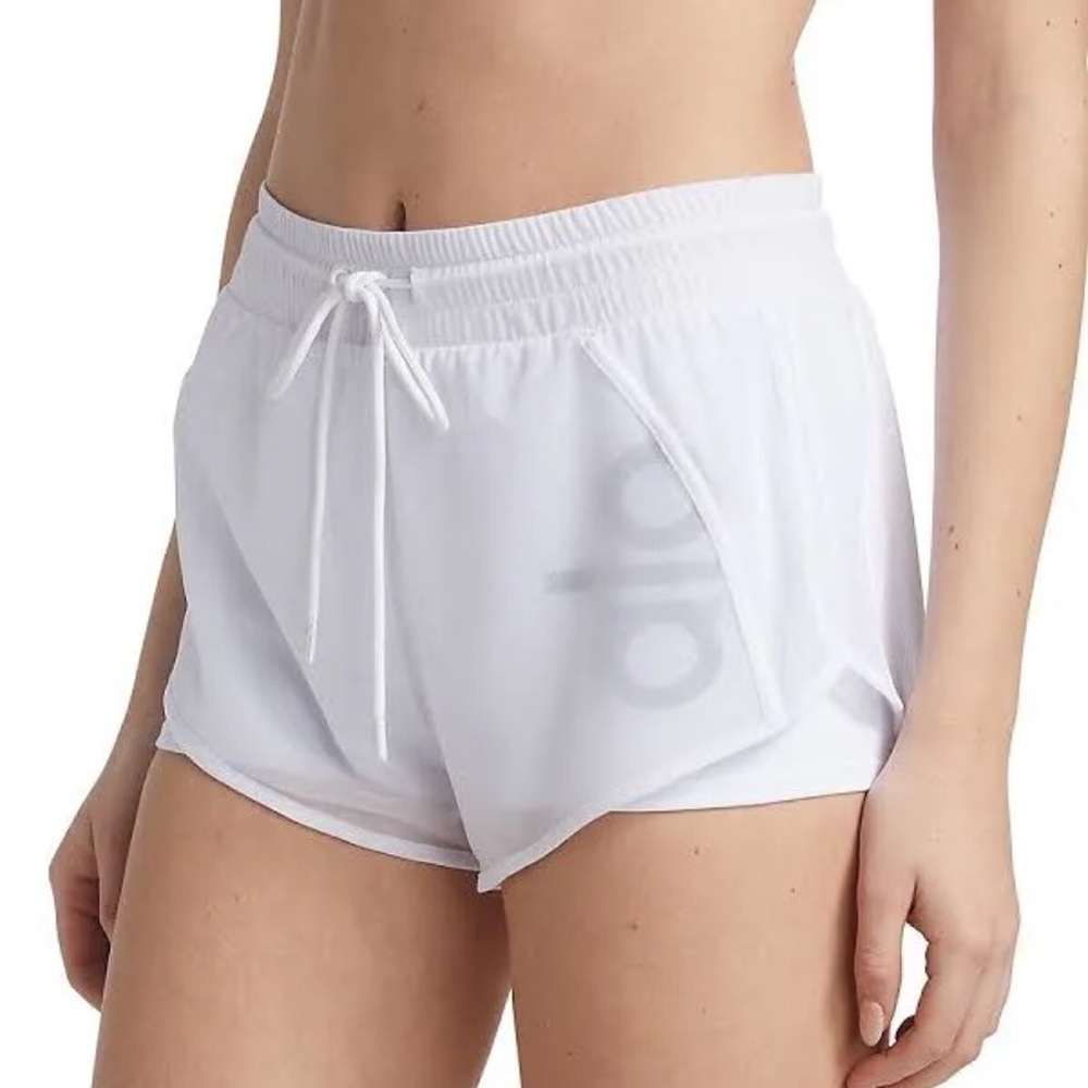 Alo Yoga White Running Shorts